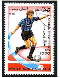 Stamp, 1998 France soccer, Afghanistan,  , Football (Soccer)