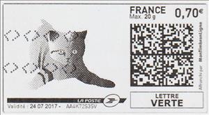 Stamp, Cat 1, France,  , Cats