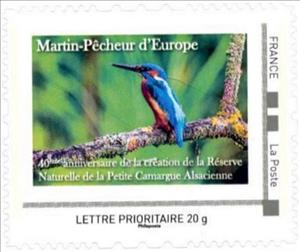 Stamp, Eurasian Kingfisher, France,  , Animals (Fauna), Birds, Kingfishers