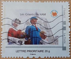 Stamp, Giants of Ham, France,  , Statues