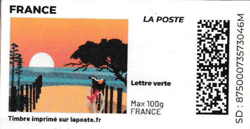 Sunset at the Beach. Bicycle. redesign without laposte logo
