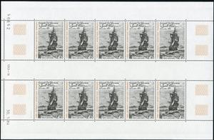Full Pane, Frigate "La Novara" in St. Paul in 1859, French Southern and Antarctic Lands (TAAF),  , Sailing Ships, Ships