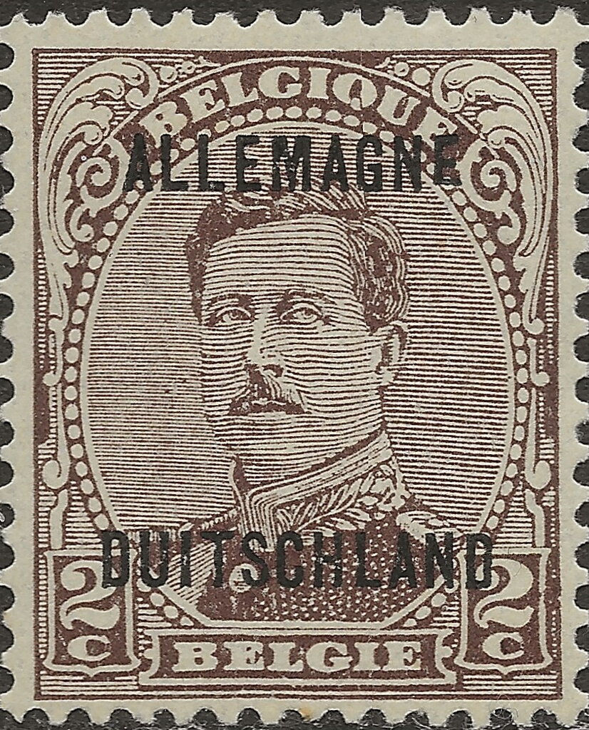Overprint "ALLEMAGNE DUITSCHLAND" on King Albert I