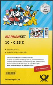 Full Pane, Disney Cartoons, Centenary, Germany, Federal Republic,  , Cartoons, Comics, Disney