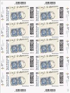 Full Pane, Stamp Day 2023 : Stralsund Bisect Letter, Germany, Federal Republic,  , Stamp Day, Stamps