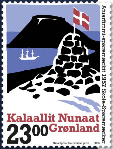 Danish Flag on Inukshuk Design from 1957