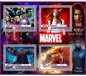 Mini Sheet, Animation, Cartoons Marvel, Haiti,  