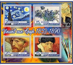 Mini Sheet, Art Vincent van Gogh, Haiti,  , Famous People, Painters, Paintings