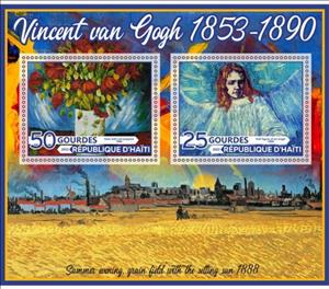 Mini Sheet, Art Vincent van Gogh, Haiti,  , Famous People, Painters, Paintings