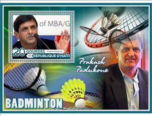 Souvenir Sheet, Sport Badminton Prakash Padukone, Haiti,  