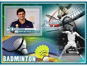 Souvenir Sheet, Sport Badminton Prakash Padukone, Haiti,  