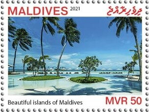Stamp, Beautiful Islands of Maldives, Maldives,  , Beaches, Sea Life, Tourism
