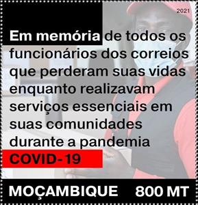 Stamp, Tribute to all Postal Workers, Mozambique,  , Diseases, Healthcare