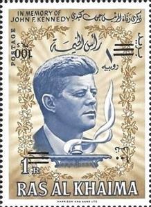 Stamp, Eternal Flame, surcharged, Ras al Khaimah,  , Famous People, Heads of State