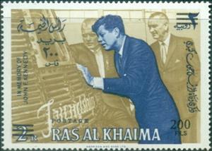 Stamp, Friendship, surcharged, Ras al Khaimah,  , Famous People, Heads of State