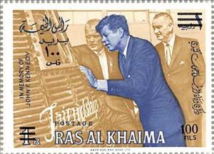 Stamp, Friendship, surcharged, Ras al Khaimah,  , Famous People, Heads of State