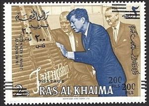 Stamp, Friendship, surcharged, Ras al Khaimah,  , Famous People, Heads of State