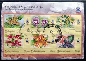 Mini Sheet, Orchids of Malaysia, Sabah,  , Flowers, Orchids, Plants (Flora)