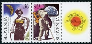 Se-tenant, Postmen of Past and Future, Slovenia,  , Anniversaries and Jubilees, Post Horns, Postmen, U.P.U.