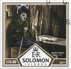 Stamp, 40th Anniversary of the Death of Charlie Chaplin, Solomon Islands,  , Actors, Famous People