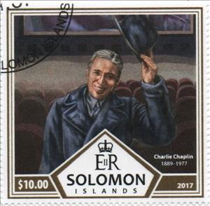 Stamp, 40th Anniversary of the Death of Charlie Chaplin, Solomon Islands,  , Actors, Famous People
