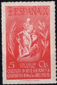 Stamp, Colegio de Huerfanos de Correos de Senora Nuestra del Pilar, Spain, Civil War,  , Coats of Arms