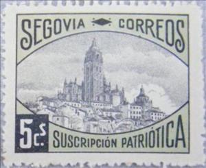 Stamp, Segovia Correos Subscripcion Patriotica, Spain, Civil War,  , Townscapes / City Views