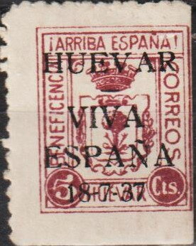 Beneficencia Arriba Espana Correos Huevar Overprint Huevar
