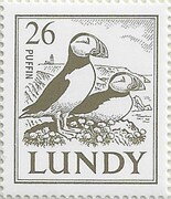 Stamp, Definitive, pair of Puffins, United Kingdom- Private Mail Stamps,  , Puffins