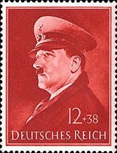 Stamp, Adolf Hitler with cap, Austria,  , Dictators, Famous People, Headgear, Heads of State, Men, Second World War