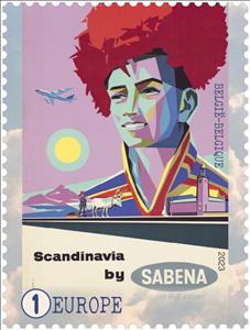 Stamp, Promotional Poster for SABENA, Belgium,  , Aircraft, Airlines, Aviation, Promotional Posters
