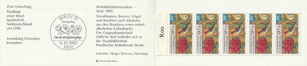 Booklet-Flowers, bird and butterfly