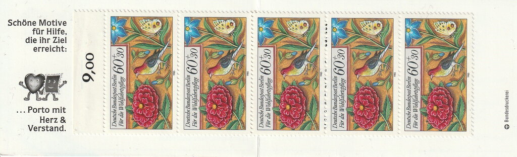 Booklet-Flowers, bird and butterfly