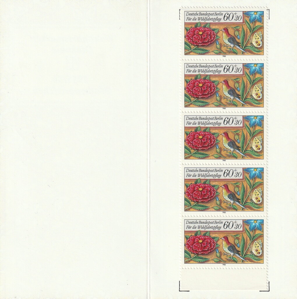 Booklet-Flowers, bird and butterfly