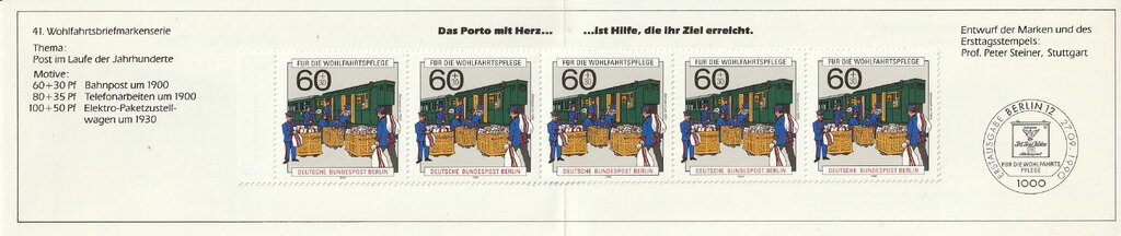 Booklet, Booklet-Railway Post Office (approx. 1900), Berlin,  , Postal Services, Railways, Vehicles