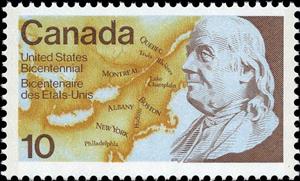 Stamp, Bicentenary of American Revolution, Canada,  , Anniversaries and Jubilees, Heads of State, Joint Issues, Maps