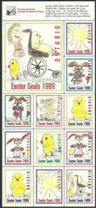 Full Pane, Easter Seals 1999 Ontario, Canada,  , Charity, Children, Disabled, Drawings, Easter
