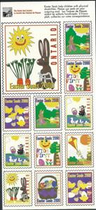 Full Pane, Easter Seals 2000 Ontario Childrens Drawings, Canada,  , Charity, Children, Disabled, Drawings, Easter