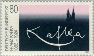 Stamp, Kafka, Franz, Germany, Federal Republic,  , Famous People, Commemoration, Literary People (Poets and Writers), Churches - Cathedrals - Basilicas - Chapels