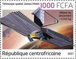 Stamp, James-Webb Space Telescope, Central African Republic,  