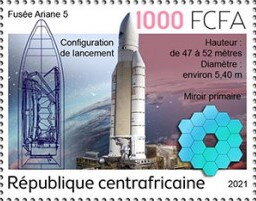 Stamp, James-Webb Space Telescope, Central African Republic,  