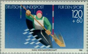 Stamp, For the Sport - Kayaking, Germany, Federal Republic,  , Ships, Vehicles, Sport, Aquatic Sports, Canoeing