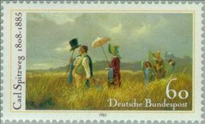 Stamp, Spitzweg, Carl, Germany, Federal Republic,  , Famous People, Commemoration, Paintings, Painters