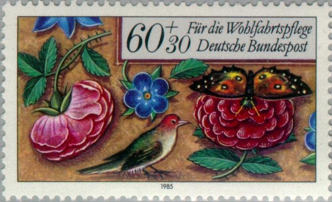 Flowers, Bird and Butterfly