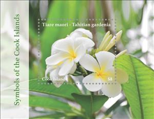 Souvenir Sheet, Tahitian Gardenia (Gardenia taitensis), Cook Islands,  , Flowers
