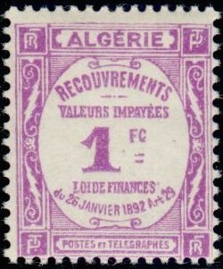 Stamp, Type Recouvrements, Algeria,  