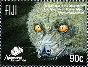 Stamp, Head of Flying Fox, Fiji,  , Animals (Fauna), Bats