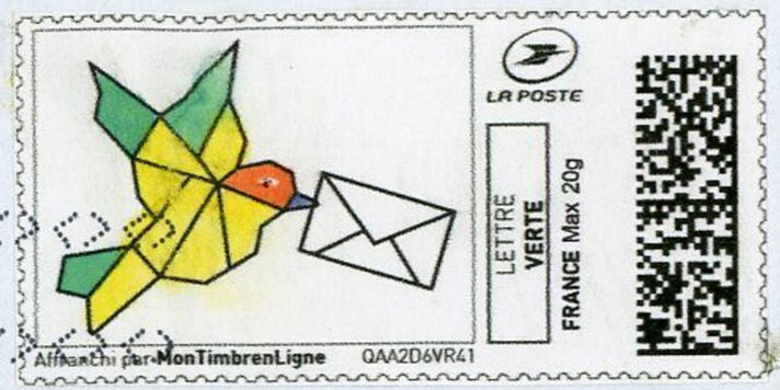 Bird with Letter 1 - coloured in