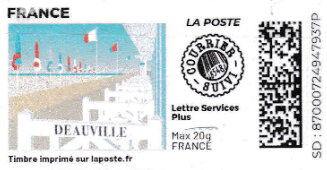 Stamp, Deauville. Redesign. Courrier Suivi, France,  , Beaches, Coastal Areas