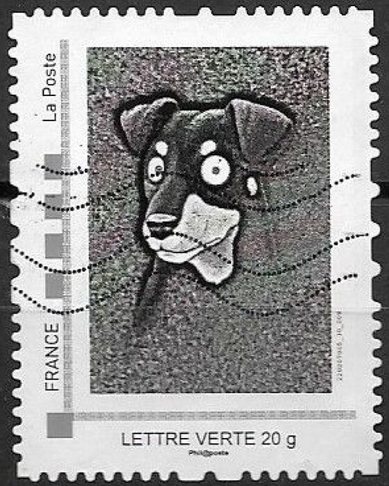 Dog caricature in black and white